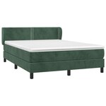vidaXL Sommier à lattes de lit et matelas Vert foncé 140x200cm Velours