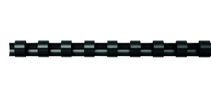 Baguettes de reliure plastiques, rondes, noir, 12mm, noir Pack de 100 FELLOWES