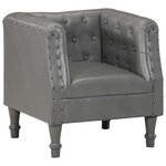 vidaXL Chaise cabriolet gris cuir véritable