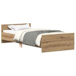 vidaXL Cadre de lit sans matelas chêne artisanal 90x200 cm