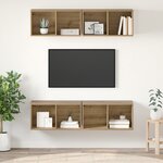 vidaXL Meuble TV mural 4 Pièces chêne artisanal 37 x 37 x 72 cm