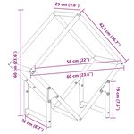 vidaXL Portant de bois chauffage blanc 60x25x60 cm