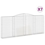 vidaXL Paniers à gabions arqués 7 Pièces 400x30x160/180 cm Fer galvanisé