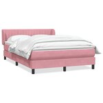 vidaXL Sommier à lattes de lit avec matelas rose 140x210 cm velours