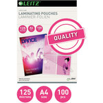 Leitz Pochettes de plastification 125 Microns A4 100 Pièces