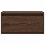 vidaXL Table de chevet murale avec lumières LED chêne marron