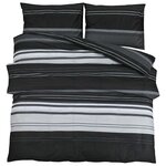 vidaXL Ensemble de housse de couette noir et blanc 225x220 cm Coton