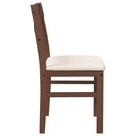 vidaXL Chaises à manger coussins 2 Pièces marron bois massif caoutchouc