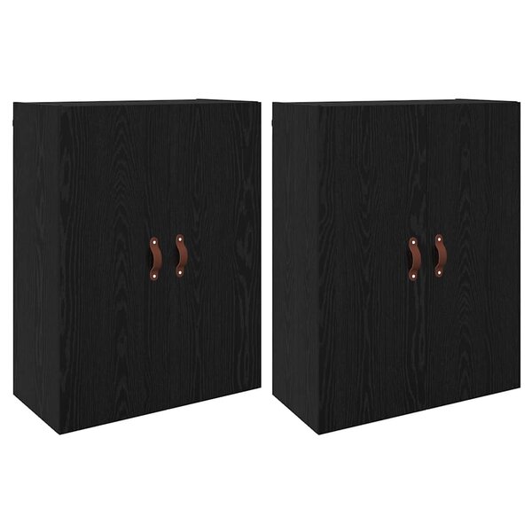 vidaXL Armoires Murailles 2 Pièces Chêne noir 69 5 x 34 x 90 cm
