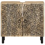 vidaXL Armoire lavabo de salle de bain bois massif de manguier