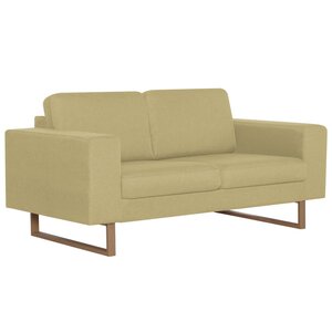 vidaXL Canapé à 2 places tissu vert