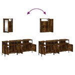 vidaXL Ensemble de meubles de salle de bain 3 Pièces Chêne fumé