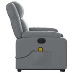 vidaXL Fauteuil inclinable de massage électrique gris similicuir