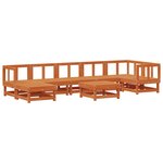 vidaXL Ensemble de salon de jardin 8 Pièces Brun cire Bois de pin massif