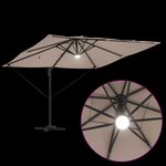 vidaXL Parasol Roma Taupe 286 x 285 x 270 cm Aluminium  Polyester