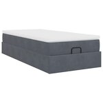 vidaXL Cadre de lit ottoman avec matelas gris foncé 90x190 cm velours