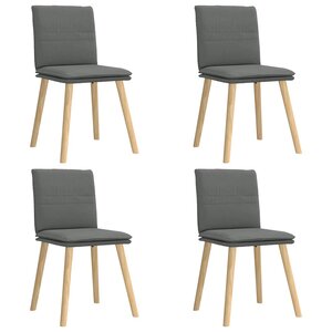 vidaXL Chaises à manger lot de 4 gris foncé tissu