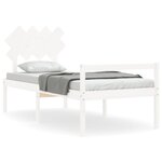 vidaXL Lit pour personne âgée sans matelas blanc bois massif