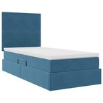 vidaXL Lit avec rangement et matelas Bleu foncé 90 x 190 cm Velours