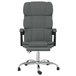 vidaXL Fauteuil inclinable de bureau Gris foncé Tissu