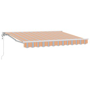 vidaXL Auvent rétractable électrique Orange  Gris  Bleu  Blanc