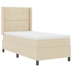 Lit à ressorts vidaXL avec matelas et LED Crème 100x200 cm en tissu