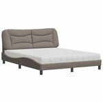 vidaXL Lit avec matelas Hvar taupe 160x200 cm tissu