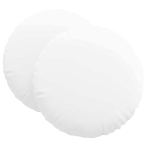vidaXL Coussins de siège 2 Pièces Blanc Ø60 x 21 cm tissu