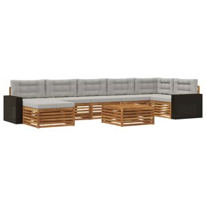 vidaXL Ensemble de canapés d'extérieur 8 pc Naturel et gris clair