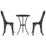 Ensemble de Bistro 3 Pièces vidaXL Noir en Aluminium