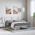 vidaXL Cadre de lit métal sans matelas et tête de lit blanc 150x200 cm
