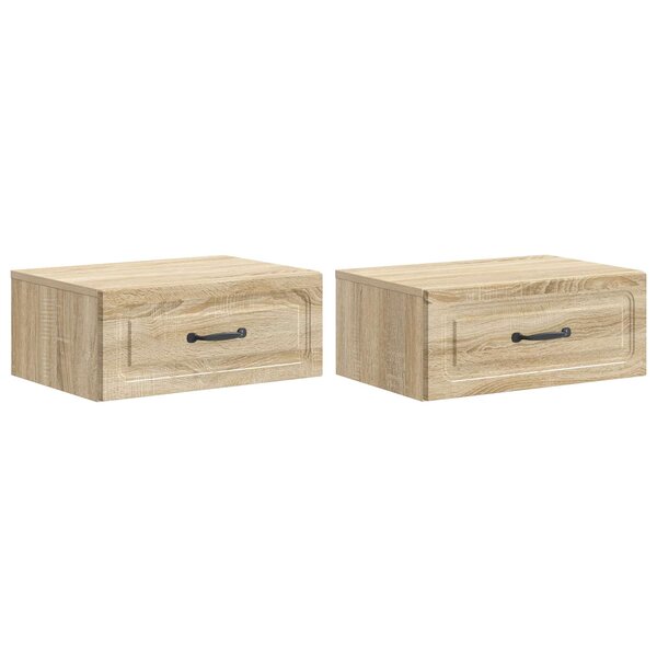 vidaXL Cabinet de chevet mural 2 Pièces Chêne Sonoma 49 x 34 5 x 20 cm