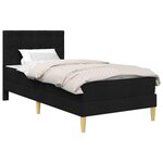 vidaXL Cadre de lit avec matelas Noir 100 x 200 cm Tissu