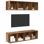vidaXL Ensemble meuble TV 3 Pièces Bois Ancien Bois d'ingénierie