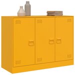 vidaXL Buffet jaune moutarde 99x39x73 cm acier