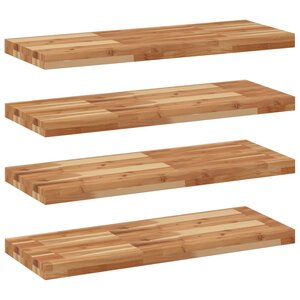 vidaXL Étagères flottantes 4 Pièces 80x30x4 cm acacia massif à l'huile