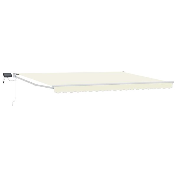 vidaXL Store rétractable manuel avec LEDs Crème et Blanc 4 x 2 m