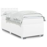 vidaXL Sommier à lattes de lit avec matelas Blanc 100x200cm Similicuir