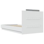 vidaXL Cadre de lit avec tête de lit et lumières LED blanc 75x190 cm