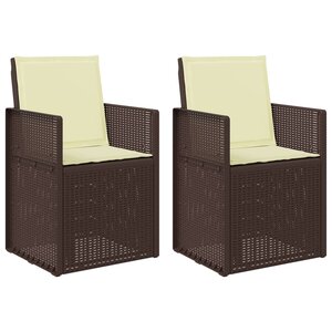 vidaXL Chaises de jardin salle à manger 2 Pièces Marron et crème PP