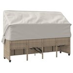 vidaXL Chaise longue avec auvent et coussins beige résine tressée