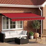 vidaXL Cadre de store manuel avec LEDs Rouge et Anthracite 3 x 2 5 m