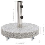 vidaXL Socle de parasol Granite 30 kg Rond Gris