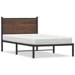 vidaXL Cadre de lit en métal avec tête de lit chêne marron 107x203 cm