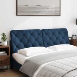 vidaXL Coussin de tête de lit bleu 160 cm tissu