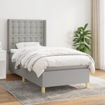 vidaXL Sommier à lattes de lit et matelas Gris clair 90x190 cm Tissu