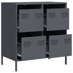 vidaXL Buffet anthracite 68x39x73 5 cm acier laminé à froid