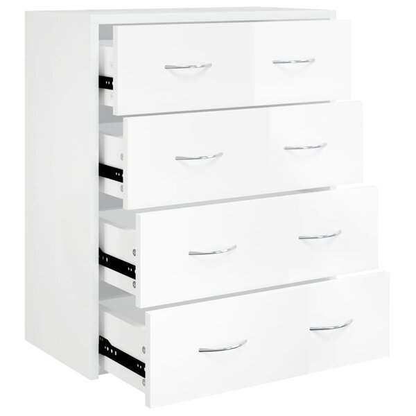 vidaXL Buffet avec 4 tiroirs 60x30 5x71 cm Blanc brillant