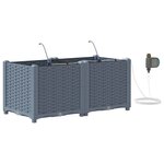 vidaXL Cache-pot de jardin 2 Pièces Gris Clair Acier