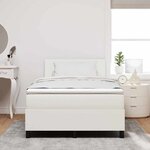 vidaXL Lit à ressort LED avec tête de lit Crème et Blanc 120 x 190 cm